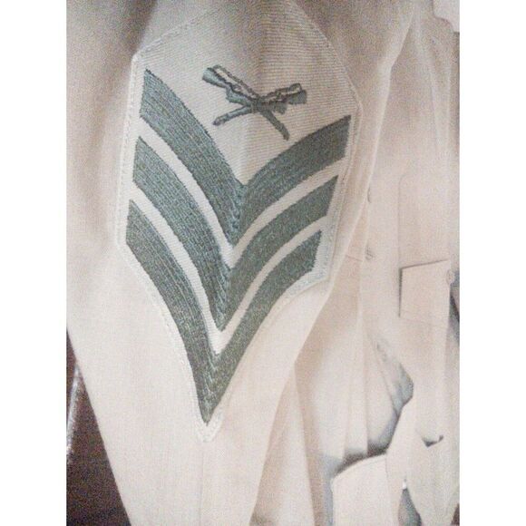 USMC Uniform SGT Rank Service Khaki Shirt SZ 15 & Camo Pants SZ Small Regular - Picture 7 of 14